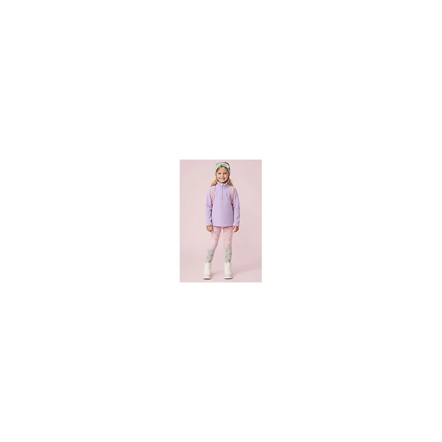Lupinn Kız Çocuk Uzun Kollu Mor Dik Yaka Yarım Fermuarlı Polar Üst - Kız Çocuk Sweatshirt, Kız Çocuk Polar - Lila - 13 - 14 Yaş