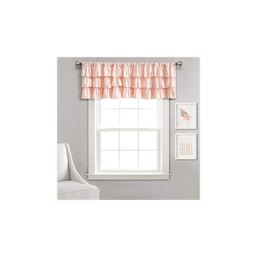 Lush Decor, Blush Belle Valance Shabby Chic Style Single Curtain, 18 x 84