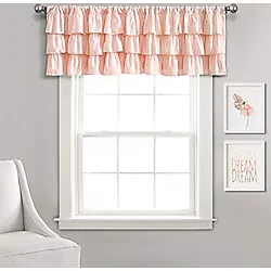 Lush Decor, Blush Belle Valance Shabby Chic Style Single Curtain, 18 x 84