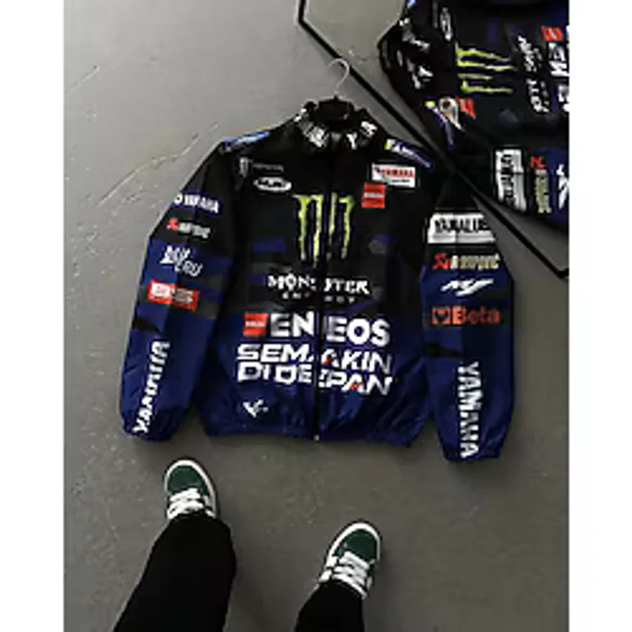 Lushen Monster Yamaha Mavi Motorcu Yağmurluk Rüzgarlık İnce Ceket