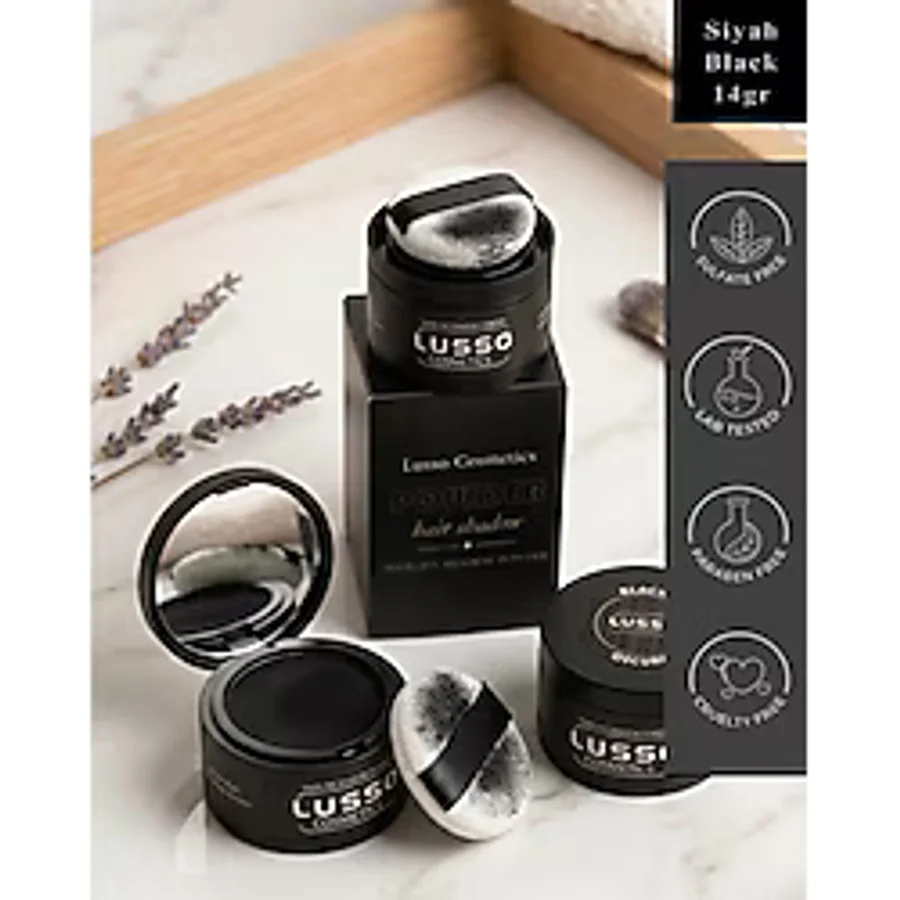 Lusso Cosmetics Suda Çıkmayan 14 Gr Saç Sakal Kaş Dolgunlaştırıcı Dip Boya Topik Pudra