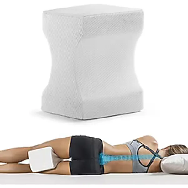 Luti Concept Ortopedik Bacak Arası Yastık Destek Minderi Yan Yatış Yastığı Ergonomik Hamile Posizyon Yastığı - 20 x 25 cm - Beyaz