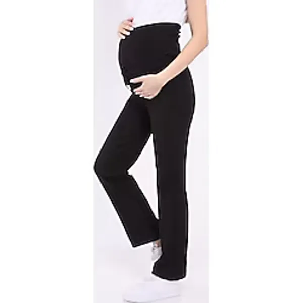 Luvmabelly Myra8500 Beli Ayarlanabilir Hamile Günlük Ev Pantolonu, Siyah, 3XL