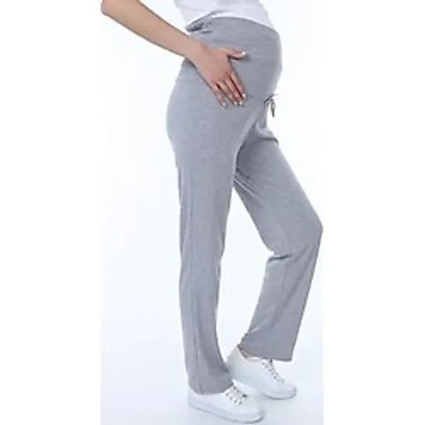 Luvmabelly Myra8501 Beli Ayarlanabilir Hamile Günlük Ev Pantolonu, Gri, 3XL