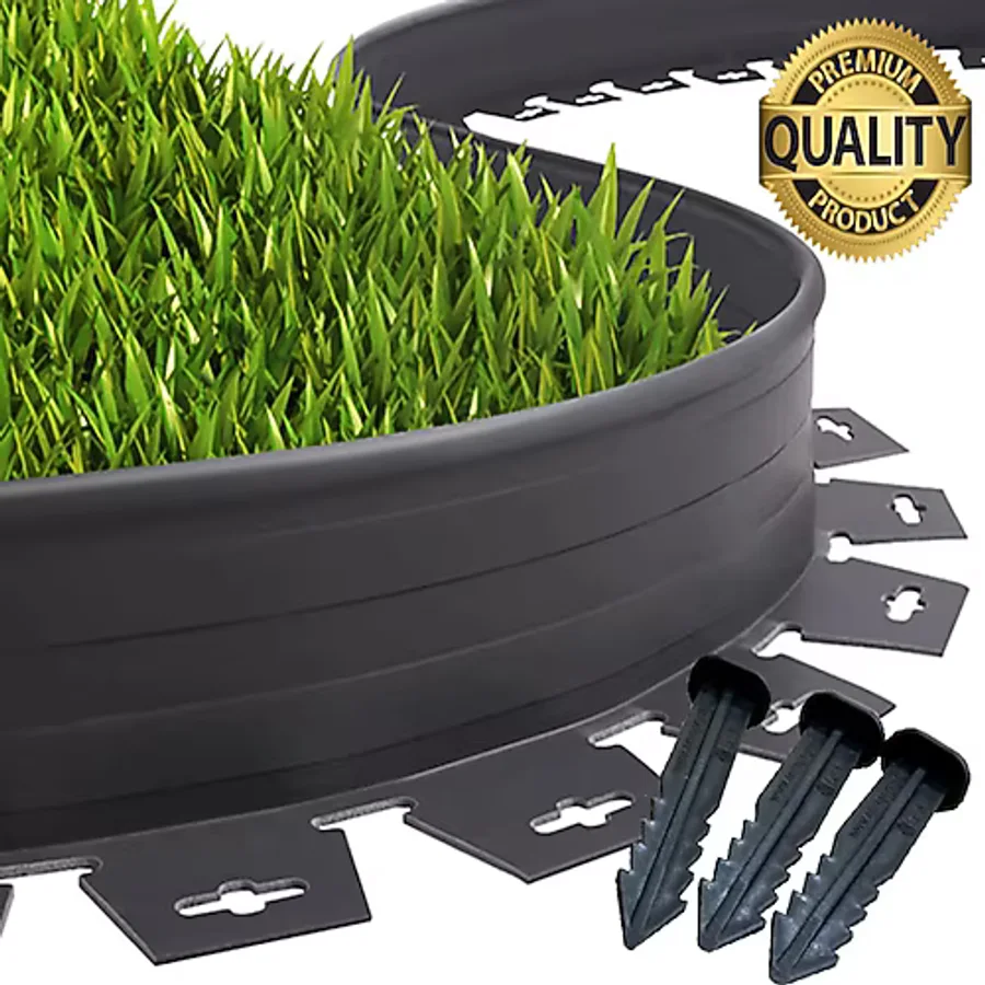 Lux Garden Çim Ayırıcı 15 M Siyah Çim Sınırlayıcı Taş Toprak Ayıracı Çim Ayracı Çim Ayırıcı Bariyeri