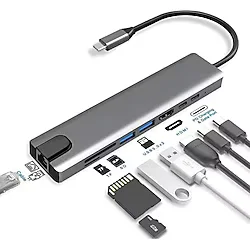 LUX Macbook Pro Air Usb Type-c Hub Dönüştürücü Çevirici Çoklayıcı Usb Hdmı Micro Sd Girişli