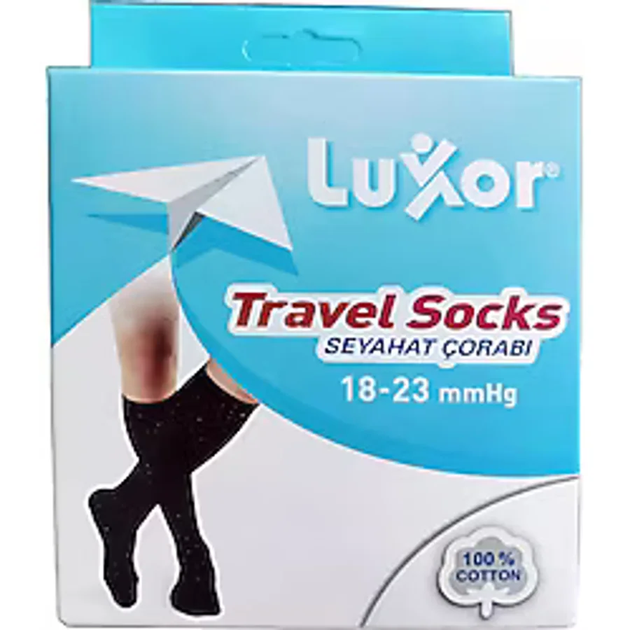 Luxor Seyahat Varis Çorabı Dizaltı Burnu Kapalı Siyah 18-23 Mmhg No: 3