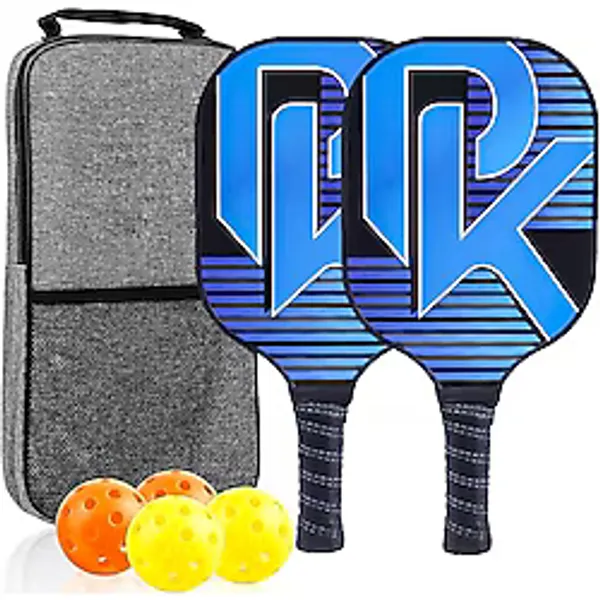 Lvpradior Pickleball kürek, USAPA onaylı turşu topu küreği, fiberglas turna topu raketi seti, 2'li hafif kürek seti, 2 raket + 4 top + 1 taşıma çantası, erkekler ve kadınlar için