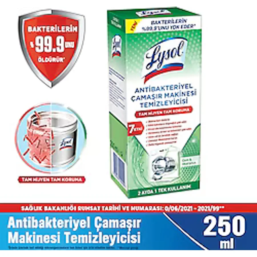 Lysol Antibakteriyel Çam ve Okaliptus Ferahlığı 250 ml Çamaşır Makinesi Temizleyici