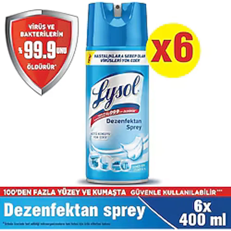 Lysol Temizliğin Esintisi 400 ml 6'lı Dezenfektan Sprey