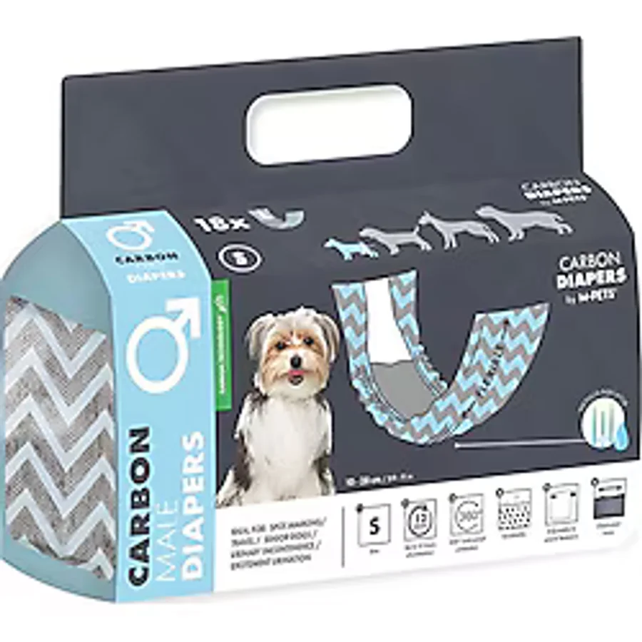 M-PETS CARBONLU DIAPERS ERKEK KÖPEKLER İÇİN KÜLOT (S) 18Lİ