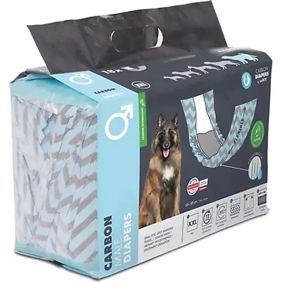 M-PETS CARBONLU DIAPERS ERKEK KÖPEKLER İÇİN KÜLOT (XXL) 18Lİ