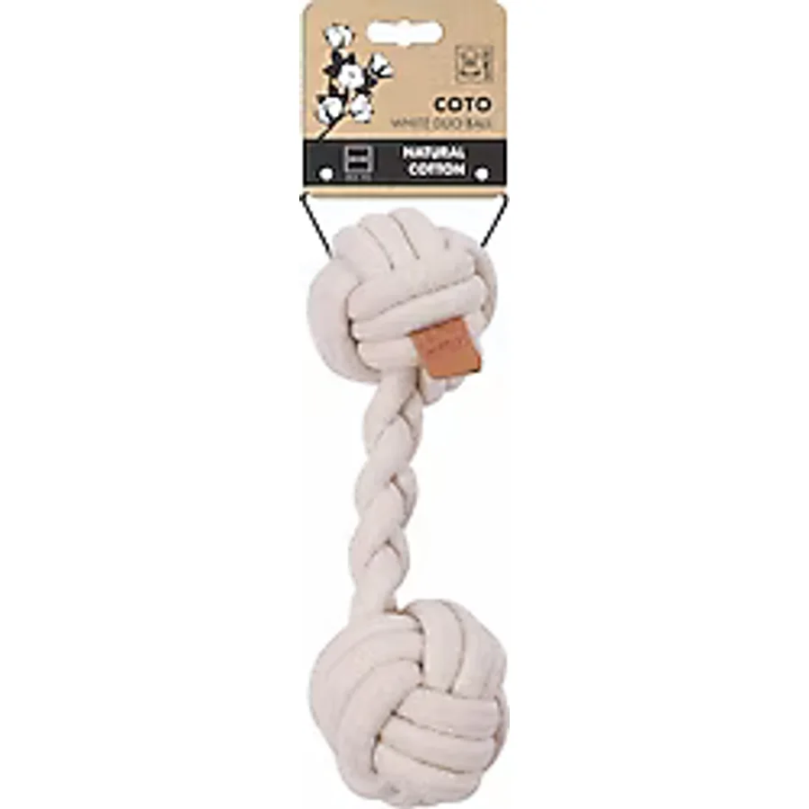 M-Pets Coto Duo Ball 28 cm Örgü Beyaz Köpek Oyuncağı