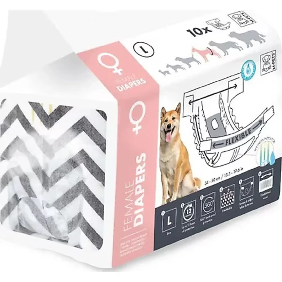 M-Pets Diapers Dişi Köpekler İçin Large 10'lu Külot