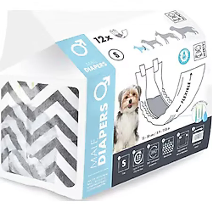 M-Pets Diapers Erkek Köpekler İçin Külot Small 12'li