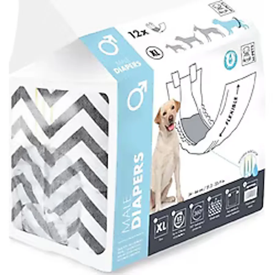 M-Pets Diapers Erkek Köpekler İçin Külot Xlarge 12'li