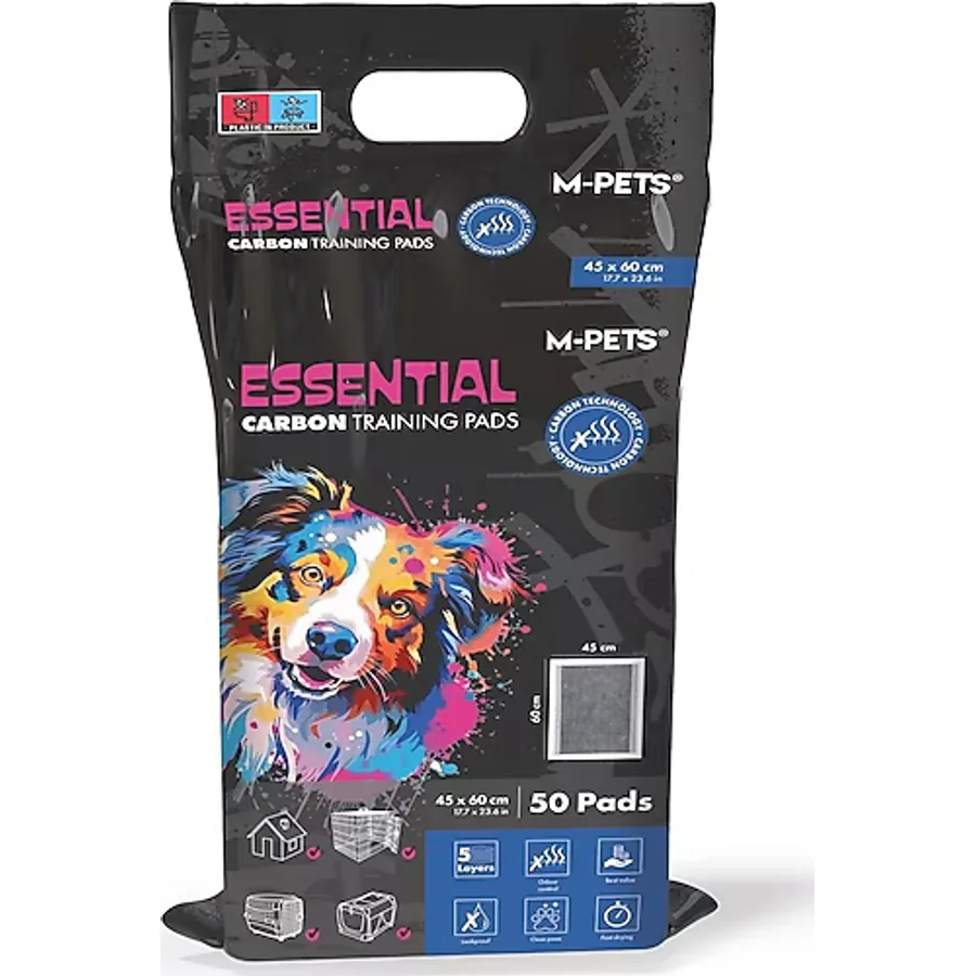 M-Pets Essential Carbonlu Yapışkanlı 45x60 cm 50'li Köpek Çiş Pedi
