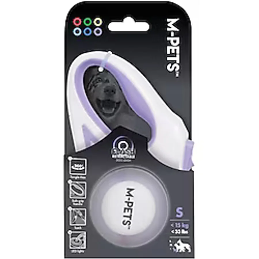 M-Pets Flash Ledli Otomatik Gezdirme Şerit 3Mt, Purple