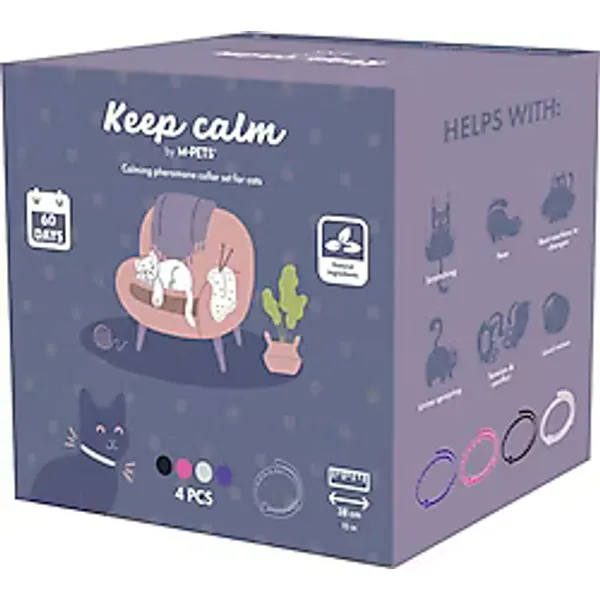 M-Pets Keep Calm Calming 4'lü Sakinleştirici Kedi Tasması