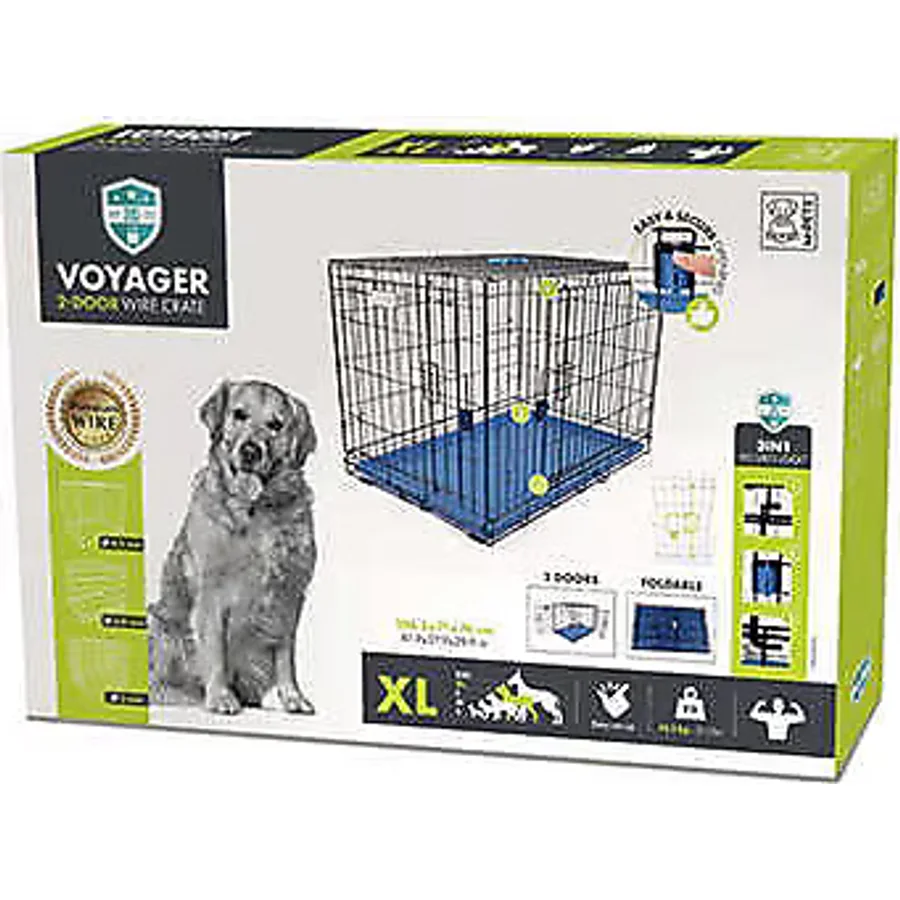 M-Pets Voyager 2 Kapılı Tekerlekli XL 106x71x76 cm Köpek Kafesi
