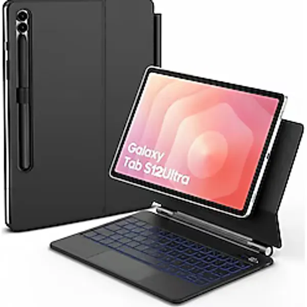 M.TK Moveteck Samsung Galaxy Tab S12 Ultra 14.6 Inç Klavye Aksesuarı PU Malzeme ile Şık Tasarım - Galaxy Tab S12 Ultra 14.6inç - Siyah
