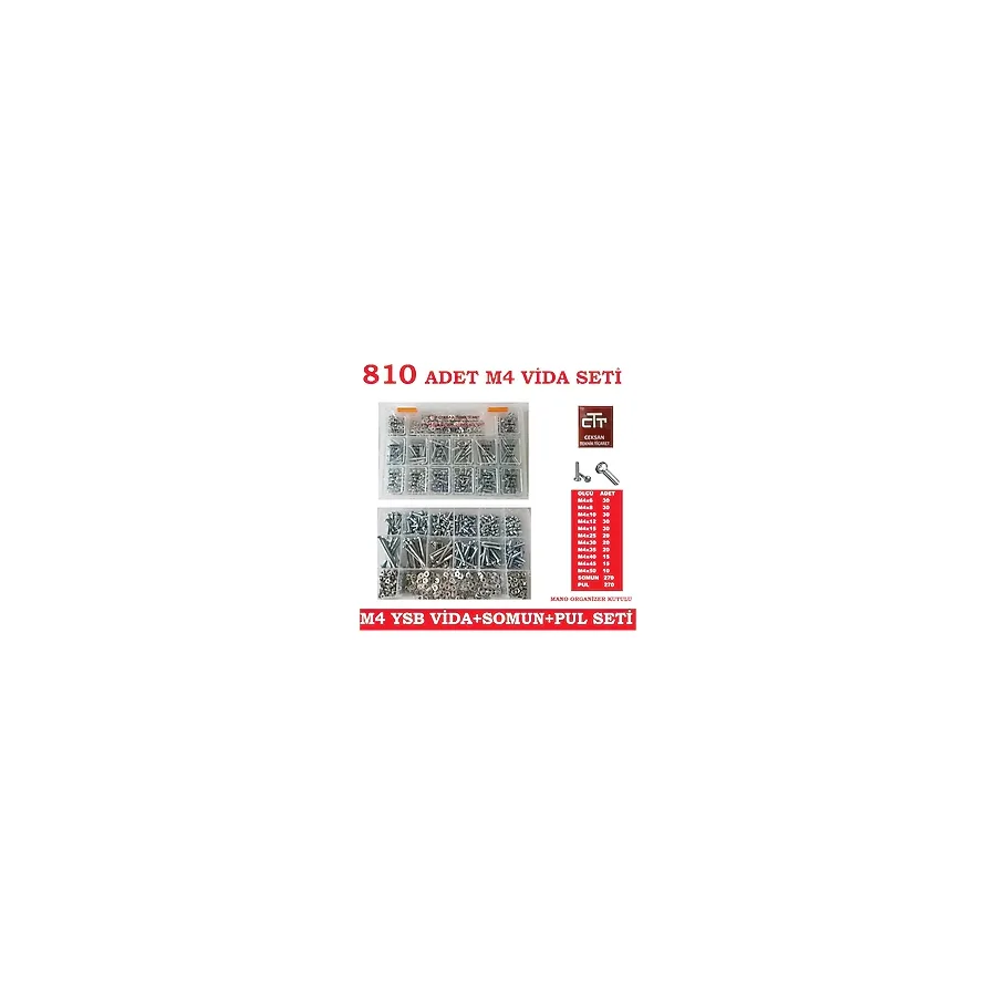 M4 Ysb Vida Somun Pul Seti 810 Adet
