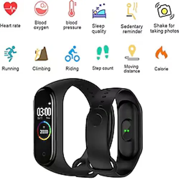 M5 Smart Bracelet M5 Akıllı Bileklik Saat Universal Adım Sayar Uyku Takip Titreşimli Mesafe Nabız Ölçer Renkli Ekran