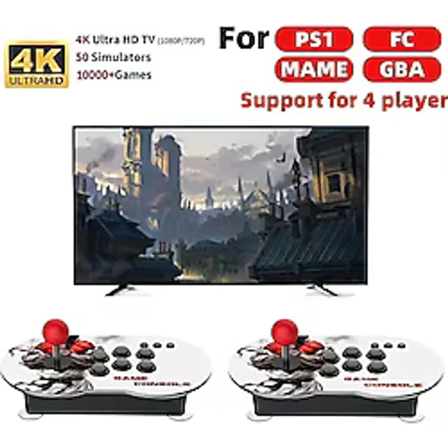 M9 64GB Arcade Retro 4K HDMI Oyun Konsolu 10000 Oyun Çift Kontroller