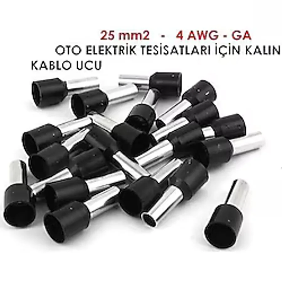 Maasco 25 Mm (4 Awg) Izoleli Kablo Yüksüğü (50 Adet) Bakir Pabuç