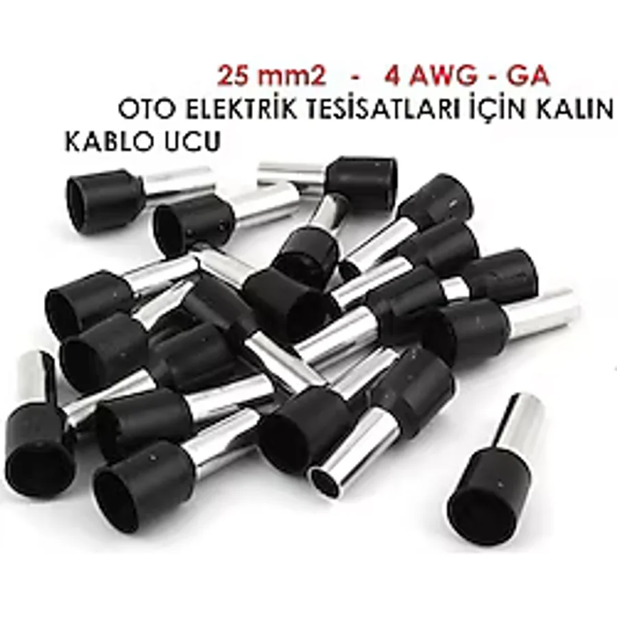 Maasco 25 Mm (4 Awg) Izoleli Kablo Yüksüğü (50 Adet) Bakir Pabuç