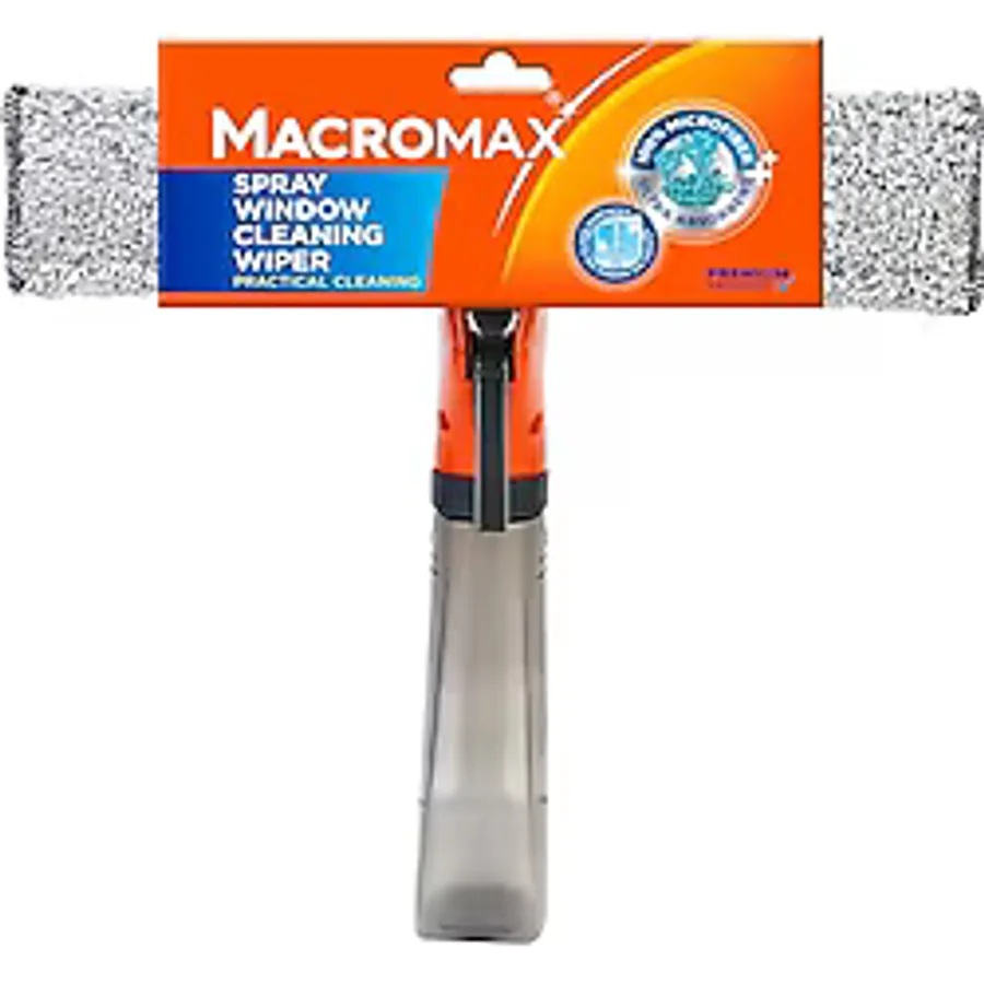 Macro Max Spreyli Cam Silme Aparatı, 3'ü 1 Arada Çekpaslı ve Mikrofiberli Camsil, İz Bırakmaz