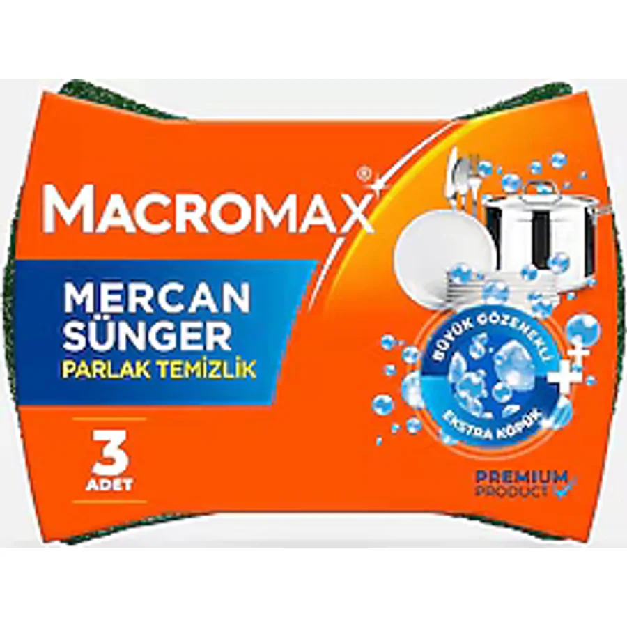 Macromax Mercan Bulaşık Süngeri 3'lü