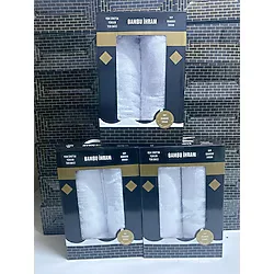 Madam Gold Madamgold Lüx Bambu Haç Umre Ihram Takımı Alt Üst - 110 x 220 cm - Beyaz