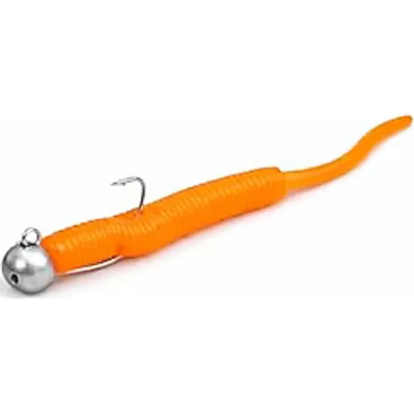 Madam Goverdi LRF Baby Worm Silikon Yem ve 1.2g Jighead Seti - Tırtıklı Hassas Kuyruk 5cm Ajing/LRF Takımı, İstavrit ve Mırmır İçin Yüksek Görünürlüklü Sahte Balık Yemi (TURUNCU)