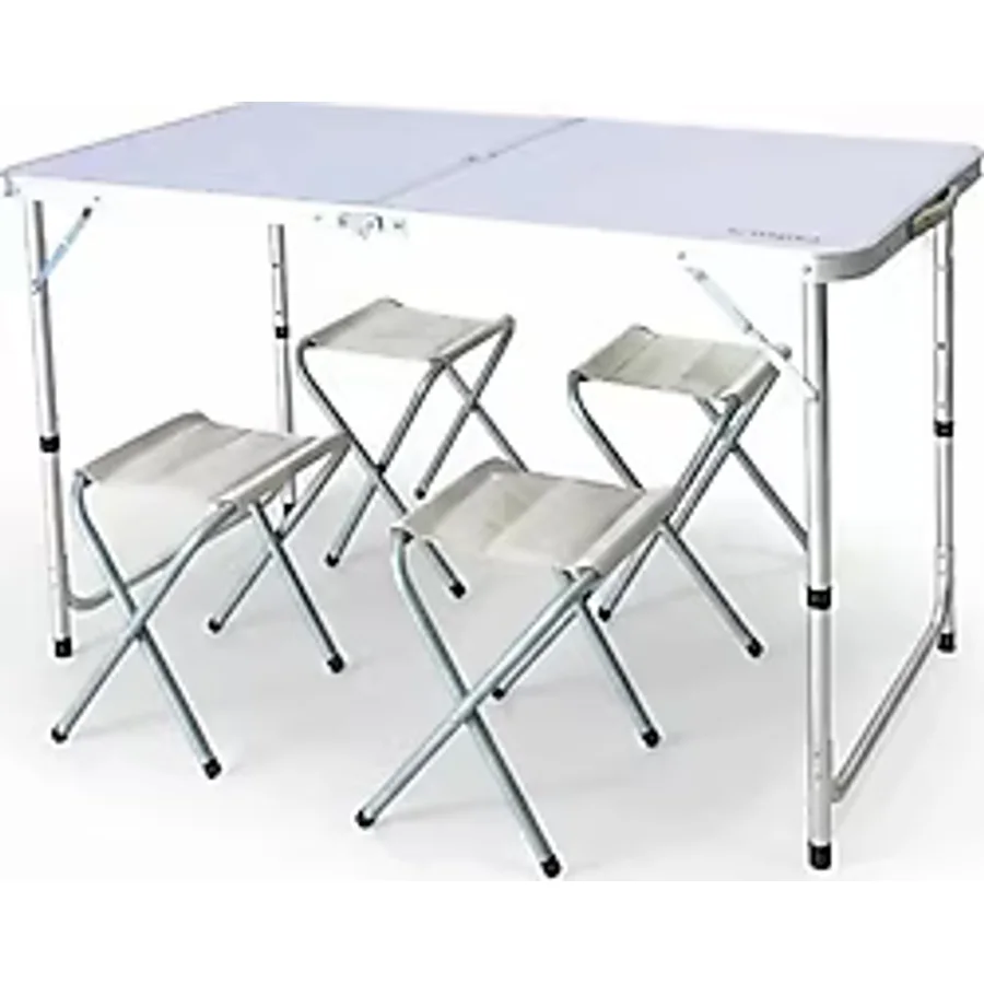 Madfox Nomad Duo 120x60 cm 4 Kişilik Alüminyum Kamp Masa Sandalye Takımı