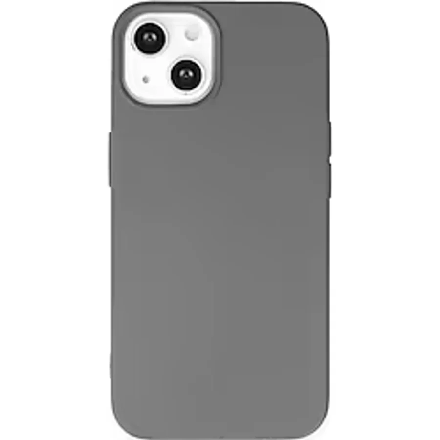 MADNOVA iPhone 13/14 İle Uyumlu Lansman Kılıf İnce Sıvı Silikon 3 Katmanlı Tam Kaplamalı Yumuşak Jel Kauçuk Telefon Kılıfı (Gri)
