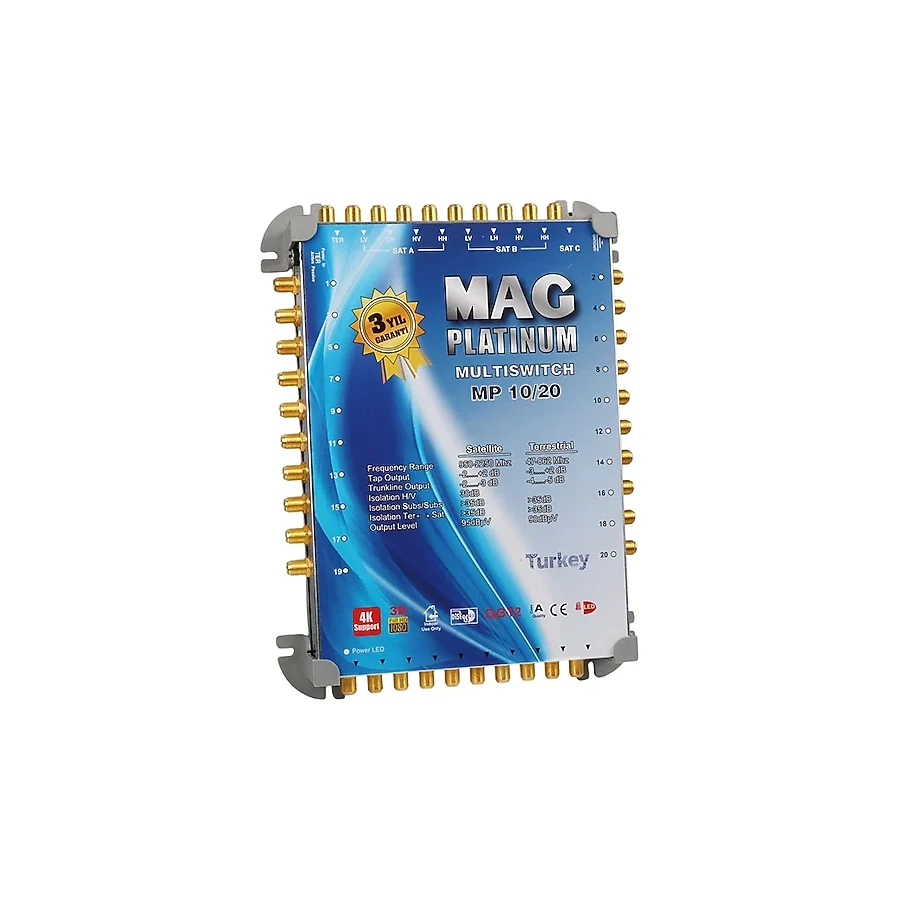 Mag Platinum Mp 10/20 Multiswitch - 10 Giriş 20 Çıkışlı Merkezi Uydu Santrali Hybrid 4K Ve 3D Destekli