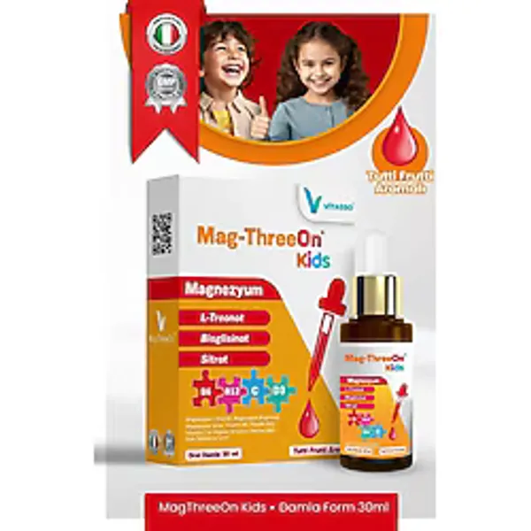 MAG-THREEON Çocuklar İçin Magnezyum Damla Magthreeon Kids Oral Damla B12-c-b6-d3-vitamin Ve Mineral