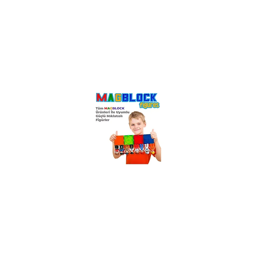 Magblock Manyetik Figür Oyuncak - 8 Adet Mıknatıslı Figür - - Tüm Markalarla Uyumlu