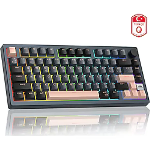 MageGee Light75 Tri-Mode RGB Hot-Swap Mekanik Siyah Gaming Klavye