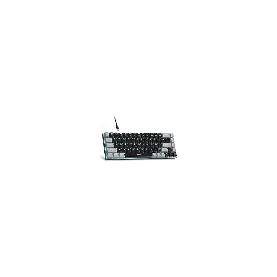 MageGee Taşınabilir%60 Mekanik Oyuncu Klavyesi, MK-Box LED Aydınlatmalı Kompakt 68 Tuşlu Mini Kablolu Ofis Klavyesi (Kırmızı Switch) - Windows, Laptop, PC, Mac Uyumlu - Siyah/Gri