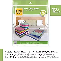 Magic Saver Bag 12'li Vakumlu Poşet Seti 2