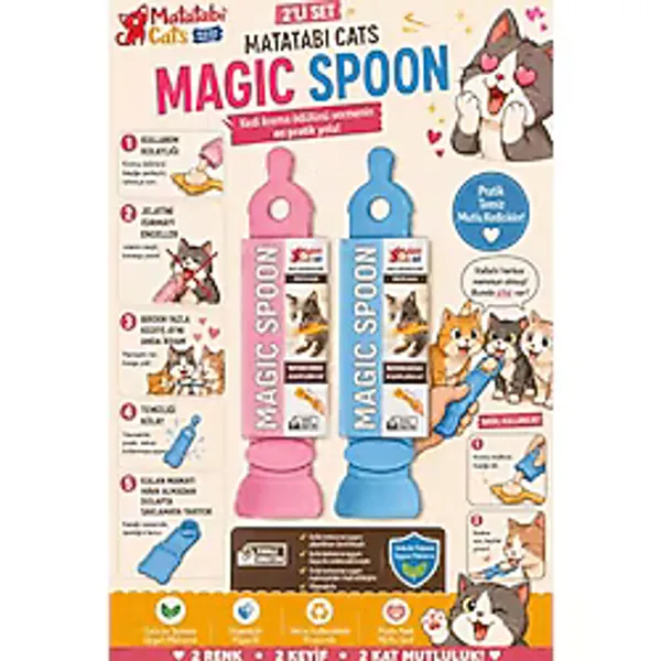 Magıc Spoon Kedi/Köpek Krema Ödül Maması Yedirme Kaşığı(Kolay Kaşık) 2 Li