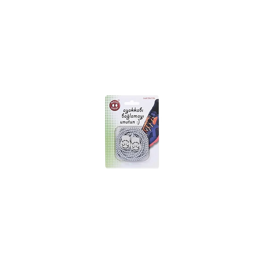 Magiclocks Magic Locks Unisex Beyaz Gri Ayakkabı Bağcığı 5A1 STD