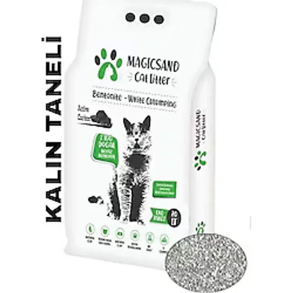 Magicsand Aktif Karbonlu Kalın Taneli 20 lt Bentonit Kedi Kumu