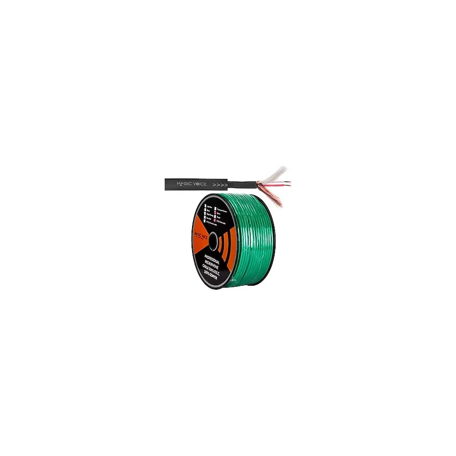 Magicvoice B96 Profesyonel 2 Damarlı Blendajlı Enstrüman Mikrofon Kablosu Stereo 100 Metre (Yeşil)