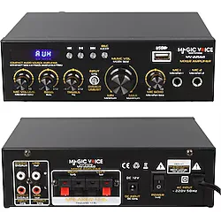 Magıcvoıce MV-22560 2X20W 4-8 Ohm Usb/sd Girişli Bluetoothlu 2 Mikrofon Girişli Trafosuz Stereo Mini Anfi