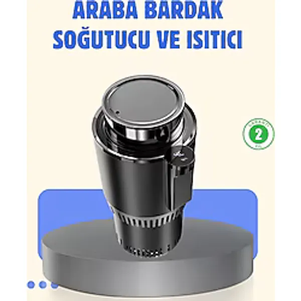 Magne Araç Içi Akıllı Bardaklık Isıtıcı Soğutucu Dijital Ekranlı - TGR3024-3510 - Çok Renkli