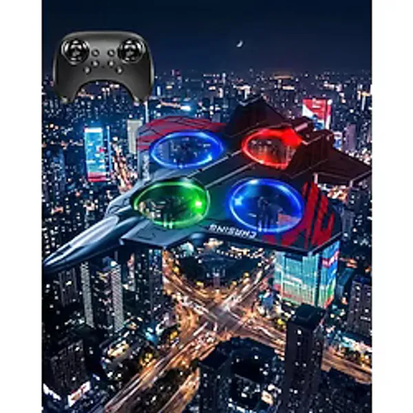 Magne LED Işıklı Oyuncak Drone Fighter Jet Tasarımlı Uzaktan Kumandalı Uçak - TGR3771-5665 - Çok Renkli