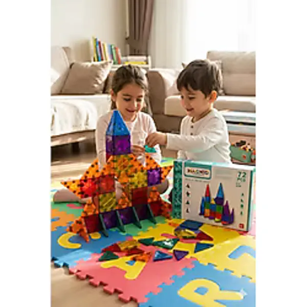 Magneo 72 Parça Manyetik Bloklar - Eğitici Magnet Geometrik Şekiller Seti